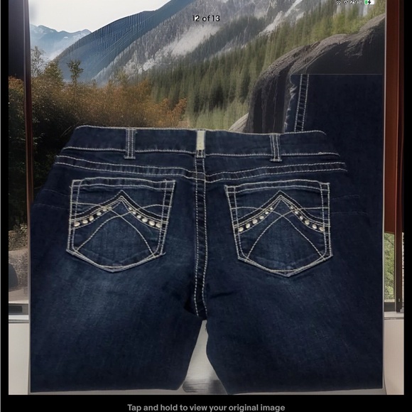 New Ariat Women’s 31R REAL Spitfire Riding Jeans Blue Embellished Stretch Denim - Picture 4 of 10